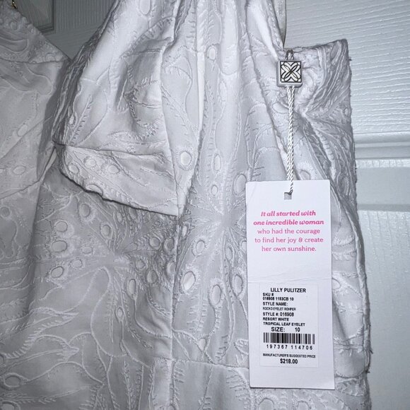 NWT! Lilly Pulitzer $218 Rocko Eyelet Romper-Size 10-White -SOLD OUT! - Picture 6 of 6
